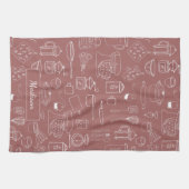 ヴィンテージモダン台所用品かわいいドードル キッチンタオル (横)