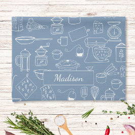 ヴィンテージモダン台所用品かわいいドードル キッチンタオル