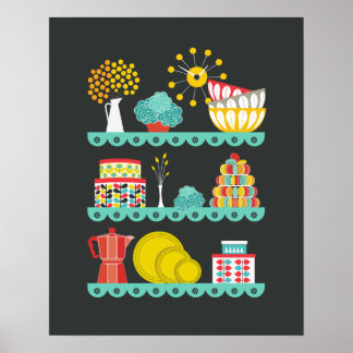 ヴィンテージモダン台 ポスター