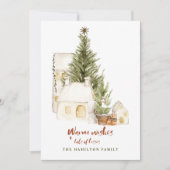 ヴィンテージモダン家族のクリスマス写真 シーズンカード (正面)