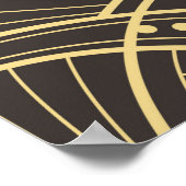 ヴィンテージモダン幾何タイルパターン。 golden lin ポスター (角)