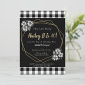 ヴィンテージモダン幾何学的4番目の誕生日招待状 招待状 (スタンド正面)