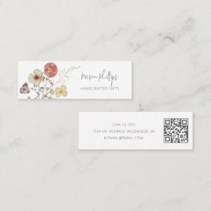 ヴィンテージモダン手作りギフトフローラ水彩色 スキニー名刺