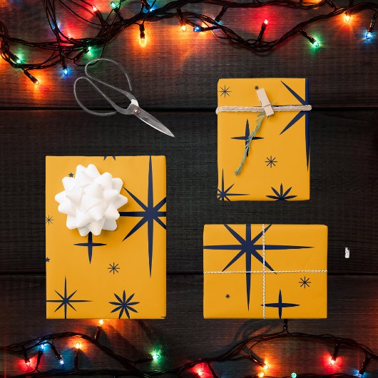 ヴィンテージモダン抽象芸術パターン ラッピングペーパーシート