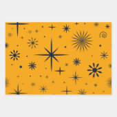 ヴィンテージモダン抽象芸術パターン ラッピングペーパーシート (正面3)