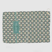 ヴィンテージモダン抽象芸術植物単図模様 ゴルフタオル (横)