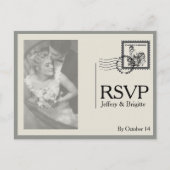 ヴィンテージモダン新聞結婚スタイル ポストカード (正面)