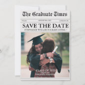 ヴィンテージモダン新聞FunStyle写真卒業 セーブザデート (正面)