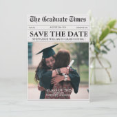 ヴィンテージモダン新聞FunStyle写真卒業 セーブザデート (スタンド正面)