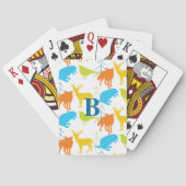 ヴィンテージモダン林の動物模様 トランプ (裏面)