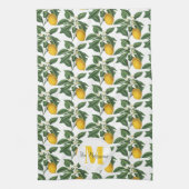 ヴィンテージモダン植物学レモンの姓 キッチンタオル (縦)