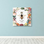 ヴィンテージモダン植物性クイーンビー キャンバスプリント (インサイチュ (ウッドフロア))