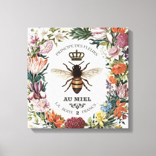 ヴィンテージモダン植物性クイーンビー キャンバスプリント (正面)