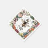 ヴィンテージモダン植物性クイーンビー スタンダードカクテルナプキン (角)