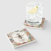 ヴィンテージモダン植物性クイーンビー ストーンコースター (横)