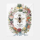 ヴィンテージモダン植物性クイーンビー フリースブランケット (正面)