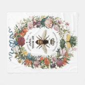 ヴィンテージモダン植物性クイーンビー フリースブランケット (正面(横))