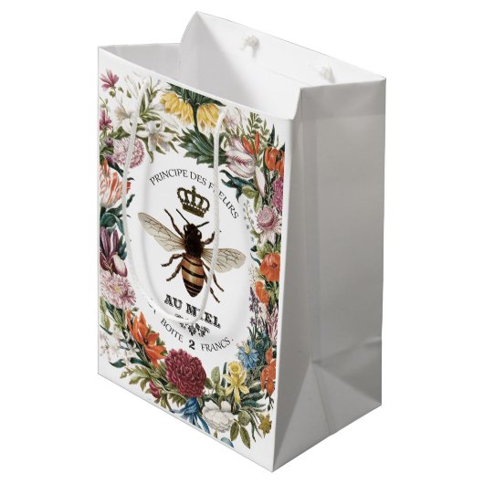 ヴィンテージモダン植物性クイーンビー ミディアムペーパーバッグ (正面アングル)