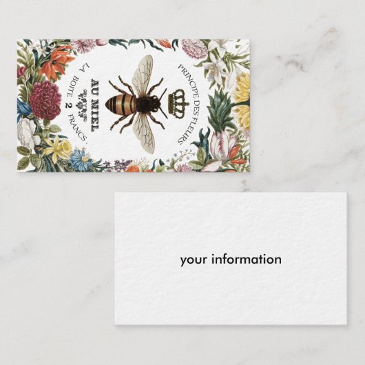 ヴィンテージモダン植物性クイーンビー 名刺 (正面/裏面)