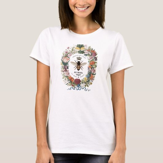 ヴィンテージモダン植物性クイーンビー Tシャツ (正面)