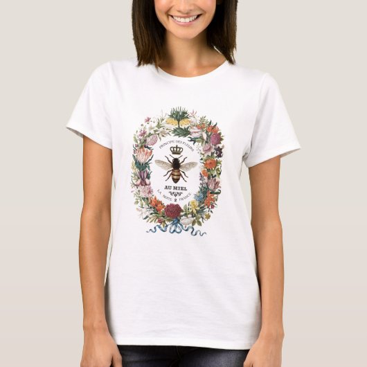 ヴィンテージモダン植物性クイーンビー Tシャツ (正面)