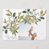 ヴィンテージモダン植物性クリスマスフォトフレーム シーズンカード (正面)