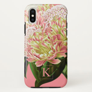 ヴィンテージモダン植物性フローラモノグラム iPhone XSケース