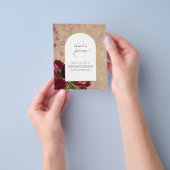 ヴィンテージモダン植物赤いバラの結婚式の招待 チラシ (手)