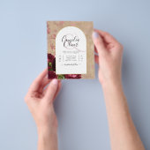 ヴィンテージモダン植物赤いバラの結婚式の招待 チラシ (手)