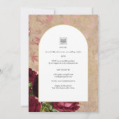 ヴィンテージモダン植物赤いバラの結婚式の招待 招待状 (裏面)