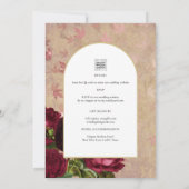 ヴィンテージモダン植物赤いバラの結婚式の招待 招待状 (裏面)