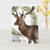 ヴィンテージモダン樹林冬鹿 カード (黄色い花)