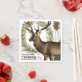 ヴィンテージモダン樹林冬鹿 スタンダードカクテルナプキン (インサイチュ)