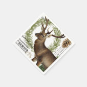 ヴィンテージモダン樹林冬鹿 スタンダードカクテルナプキン (角)