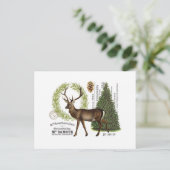 ヴィンテージモダン樹林冬鹿 ポストカード (スタンド正面)