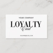 ヴィンテージモダン白黒髪ロイヤリティカード 割引カード (正面)