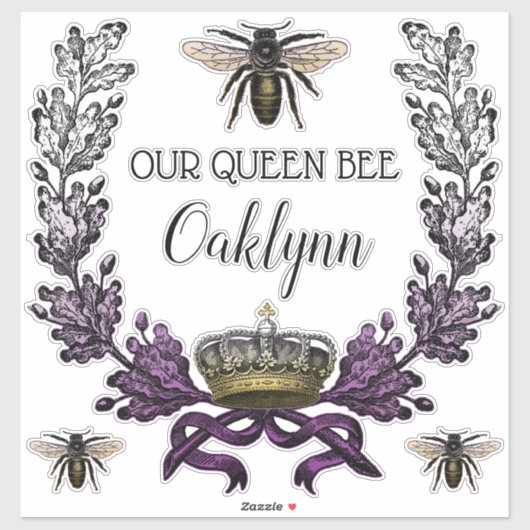 ヴィンテージモダン私たちのクイーンビーベイビー保育園 シール (シート)