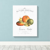 ヴィンテージモダン秋グルドとカボチャ キャンバスプリント (インサイチュ (ウッドフロア))