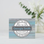 ヴィンテージモダン署名の卒業日の保存 ポストカード (スタンド正面)