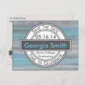 ヴィンテージモダン署名の卒業日の保存 ポストカード (正面/裏面)