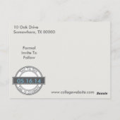 ヴィンテージモダン署名の卒業日の保存 ポストカード (裏面)