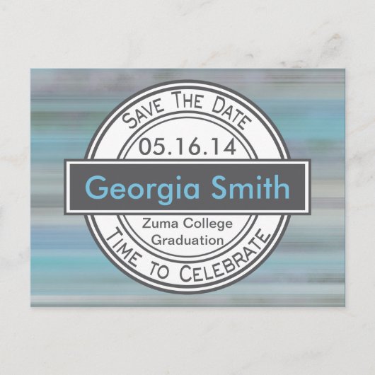 ヴィンテージモダン署名の卒業日の保存 ポストカード (正面)