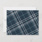 ヴィンテージモダン美的ダークグリーンホワイトプレイド ノートカード (裏面)
