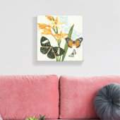 ヴィンテージモダン蝶の張ったキャンバス キャンバスプリント (インサイチュ (リビング))