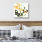 ヴィンテージモダン蝶の張ったキャンバス キャンバスプリント (インサイチュ (寝室))