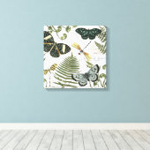 ヴィンテージモダン蝶 キャンバスプリント (インサイチュ (ウッドフロア))
