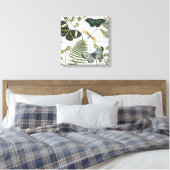 ヴィンテージモダン蝶 キャンバスプリント (インサイチュ (寝室))