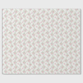 ヴィンテージモダン赤面ピンクフローラベビーシャワー ラッピングペーパー (フラット)