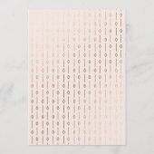 ヴィンテージモダン赤面ピンクローズゴールドフォイル結婚ズ メニュー (裏面)