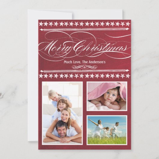 ヴィンテージモダン赤黒板フォトカード シーズンカード (正面)